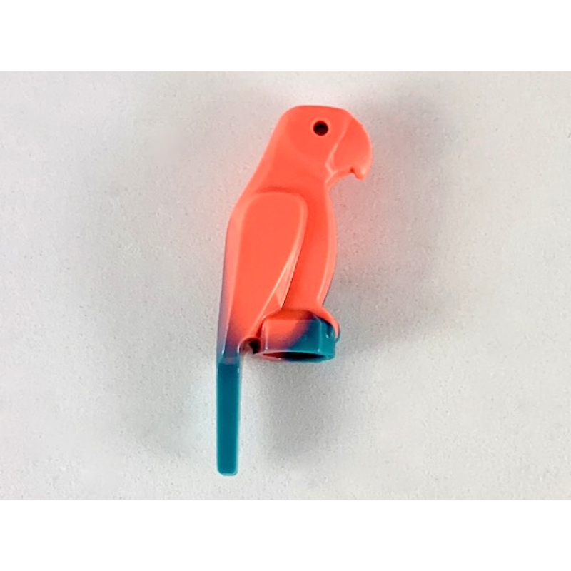 Papegaai Coral met gemarmerd Dark Turquoise